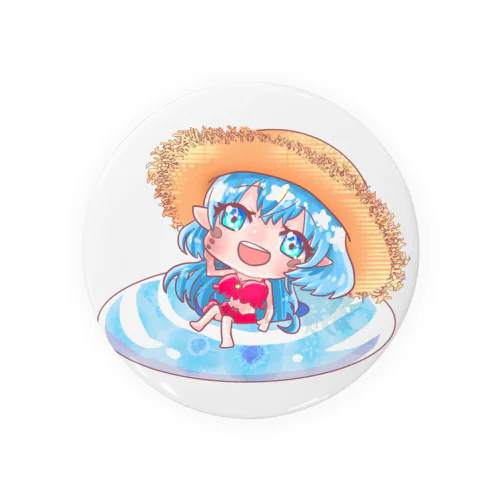 くらげたやsummer vacation Tin Badge