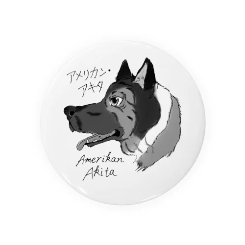 イケメン日本犬 アメリカンアキタ Tin Badge