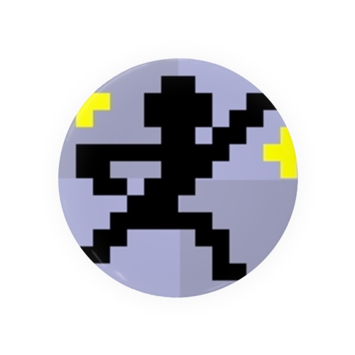 実（ドット絵描く棒人間） Tin Badge