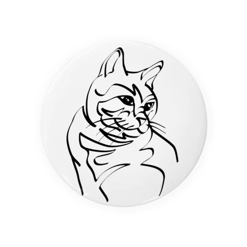 猫（モノクロ） Tin Badge