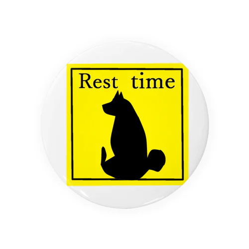 もっちり柴シルエット１(Rest time) Tin Badge