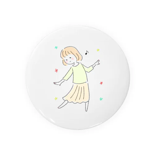 るんるん女の子 Tin Badge