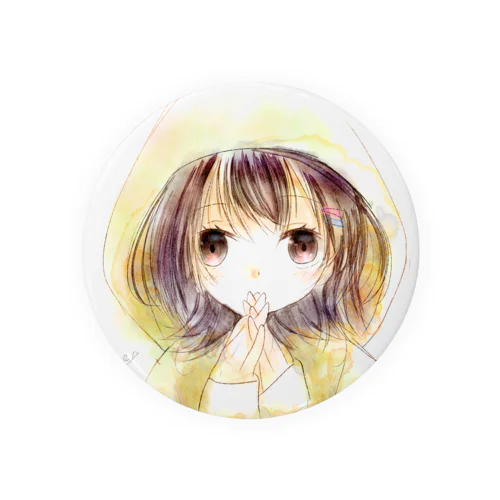 水彩黄パーカー Tin Badge