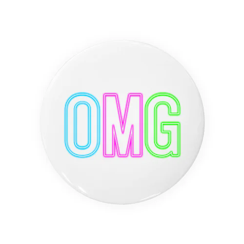 OMG：ネオンライト風文字 Tin Badge