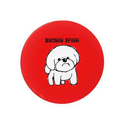 Bichon Frise 赤バッヂ 缶バッジ