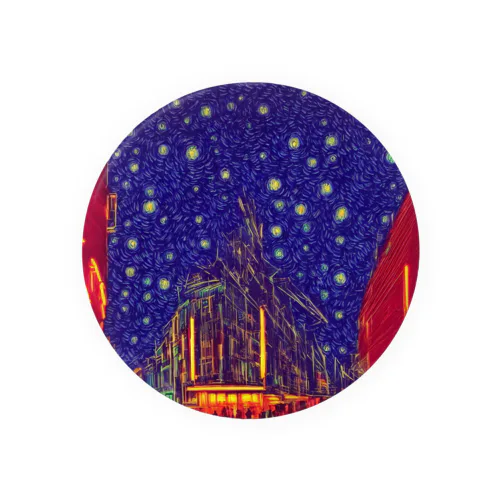 city of red buildings Tin Badge