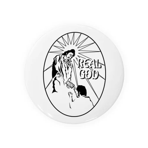 REALGOD1h.t.(黒文字) Tin Badge
