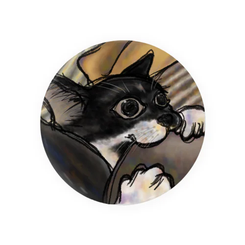 噛み猫にパンチフォロン Tin Badge