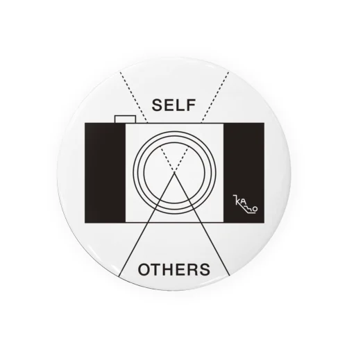 D_線画（SELF AND OTHERS） Tin Badge