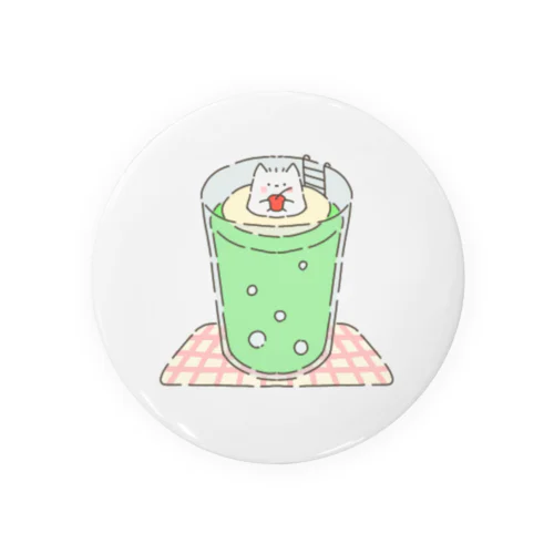 ふわふわねこ クリームソーダ Tin Badge