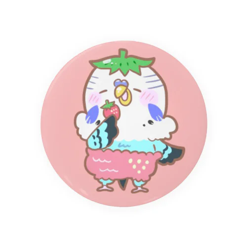 いちごおぱんつなセキセイインコ Tin Badge