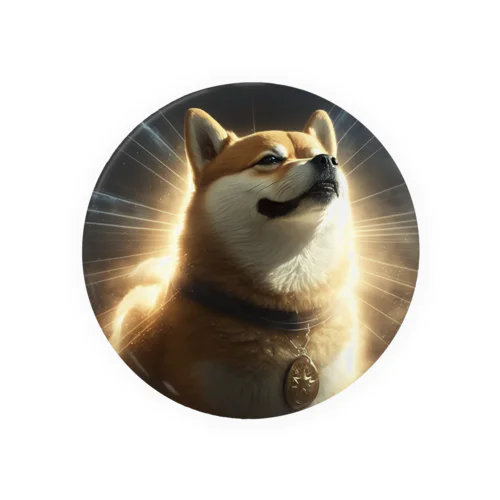 ヒーローに変身する前の柴犬 Tin Badge