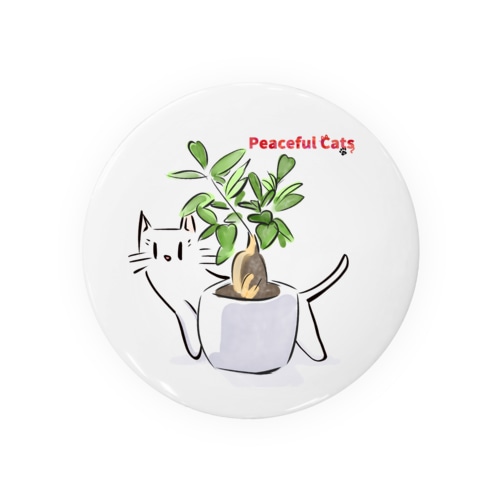 Peaceful Cats ガジュマル Tin Badge