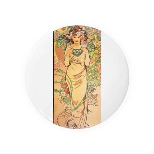 Mucha - The Flowers: Rose 缶バッジ