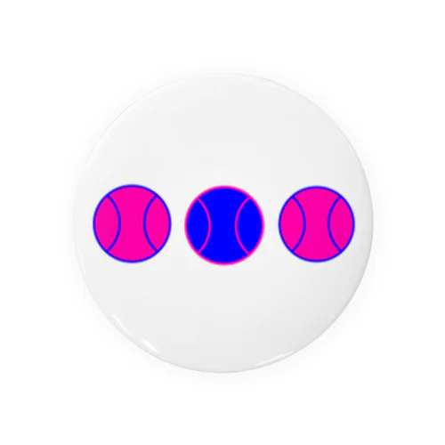 カラフル野球ボール　青ピンク① 缶バッジ