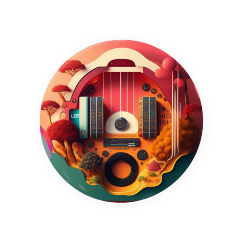 lofiアート盆栽ファンクmusic Tin Badge