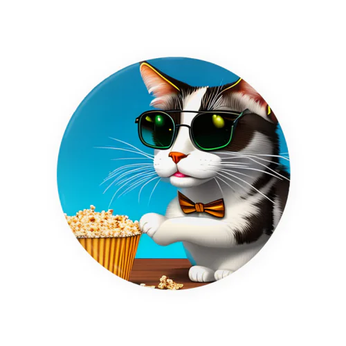 Popcorn Cat Tin Badge