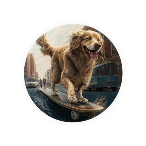 Skateboarding Dog Tin Badge