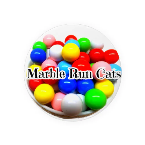 Marble Run Cats Tin Badge