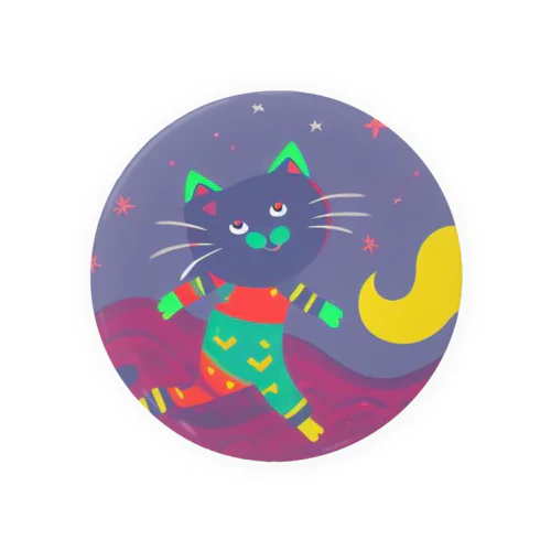 夢に向かって走る猫 Tin Badge