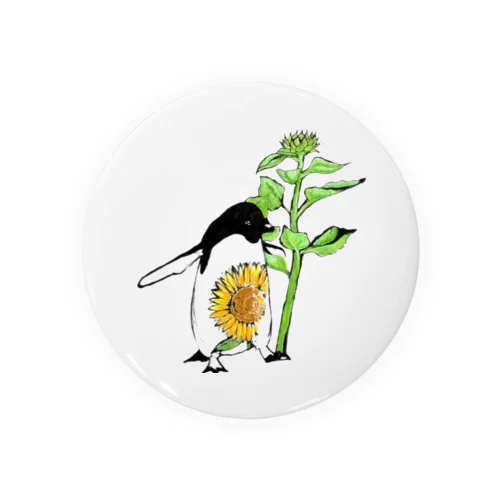 ペンギンとヒマワリ Tin Badge
