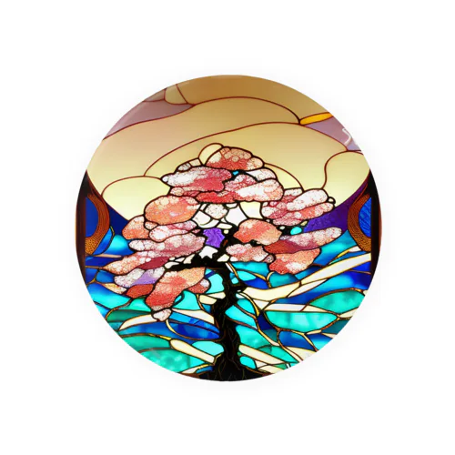 桜（ステンドグラス） Tin Badge