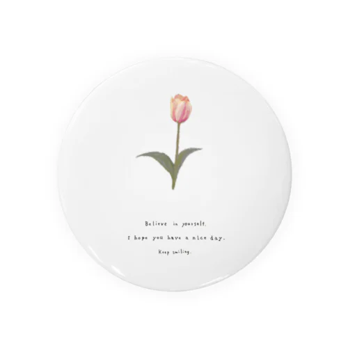 Sakura Peach Tulip . Tin Badge