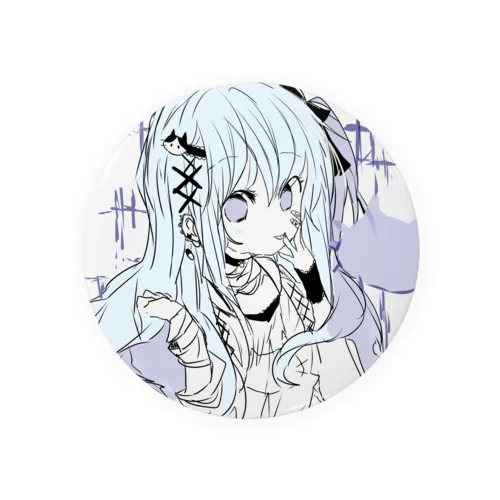 淡色青紫系女の子 Tin Badge