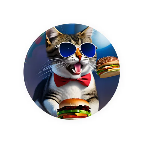 Burger Cat 2 Tin Badge