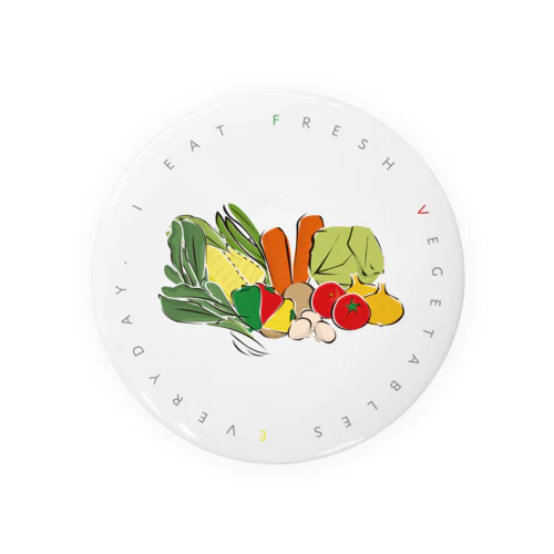 FRESH VEGETABLES 3 Tin Badge