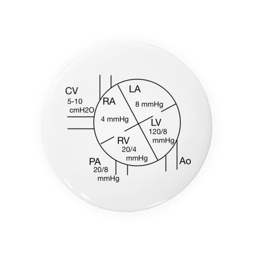 心臓圧基準値 缶バッジ