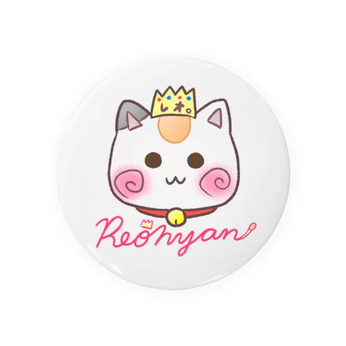 (ピンクロゴ)顔だけ☆れぉにゃん Tin Badge