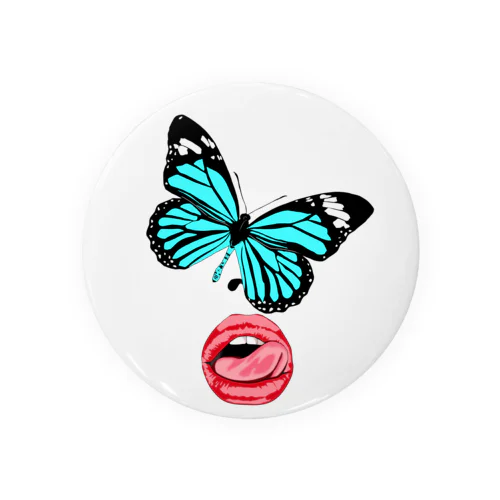 蝶と口 Tin Badge