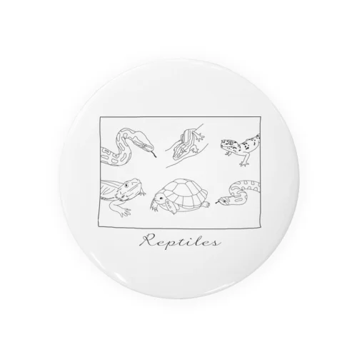 線画 Reptiles 爬虫類大集合 Tin Badge