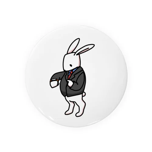 現代的時計ウサギ Tin Badge