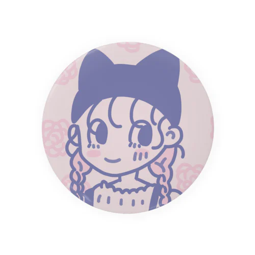 猫耳帽子の女の子 Tin Badge