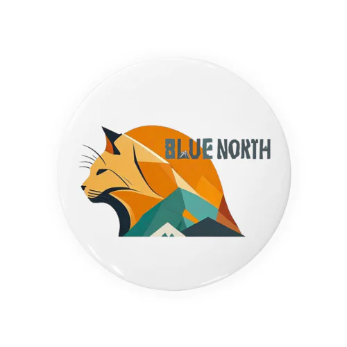 【BLUE NORTH】アウトドア×ワイルドねこデザイン Tin Badge