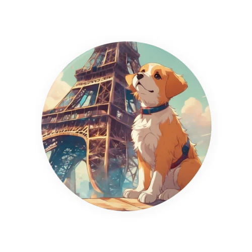 【パリ旅行】犬くん Tin Badge