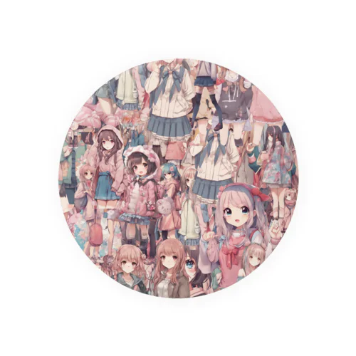 fluffy pink girls world 缶バッジ