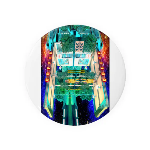 鏡面反射のガススタンドカフェ　Model「Victoria_Regen」 Tin Badge