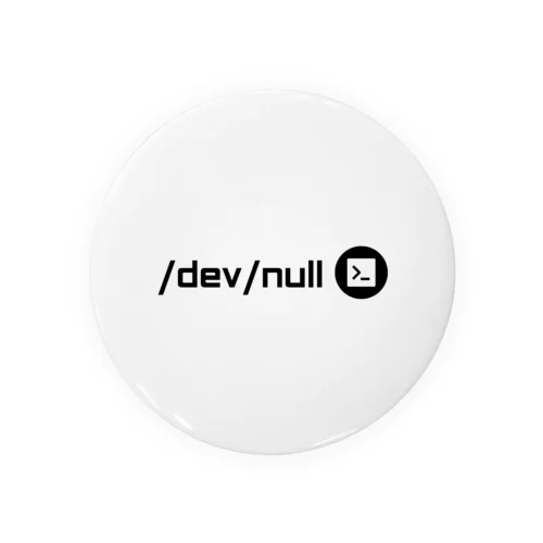 dev null ブラックロゴデザイン Tin Badge