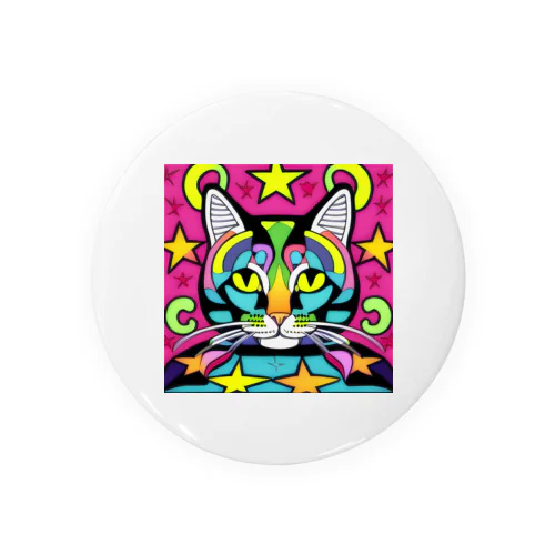 サイケデリックな猫 Tin Badge