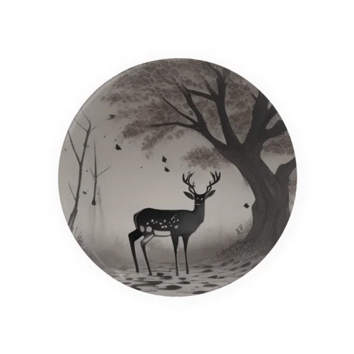 鹿と枯れ葉 Tin Badge