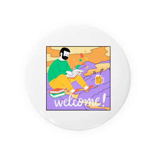 welcome ゆったり Tin Badge