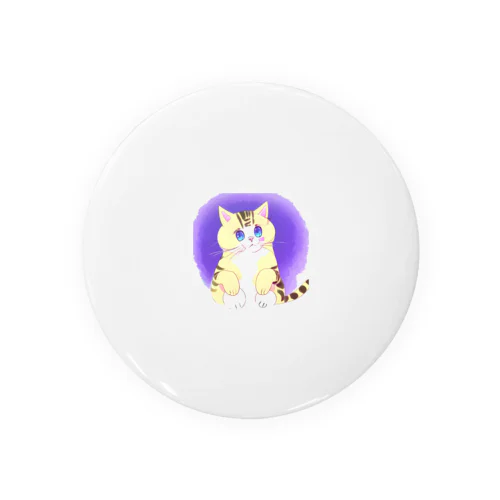 うるうる瞳の可愛いシマシマ猫 Tin Badge