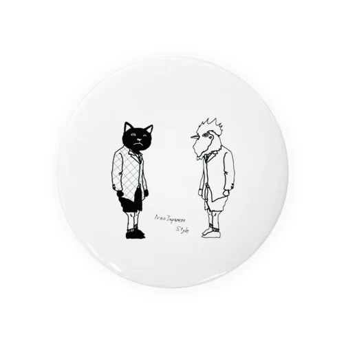 B_Lack_Cat&Mr.CHICKENHEART Tin Badge