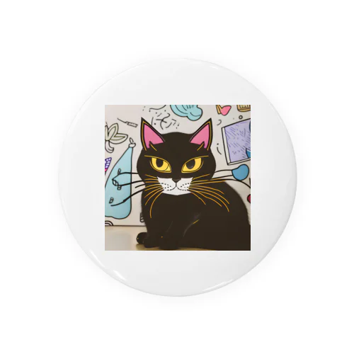 🌟 はにゃん一号店くろねこ 🌟 Tin Badge