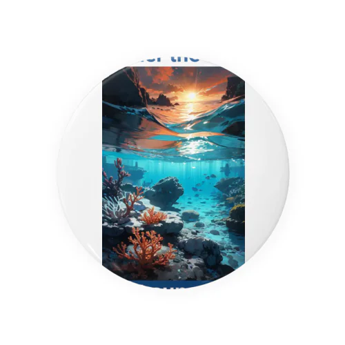 夕暮れの海の底！Under the SEA at sunset Tin Badge