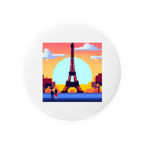 フランスの風景のピクセルアート Tin Badge