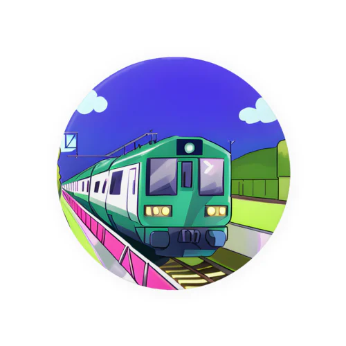 緑色の電車 Tin Badge